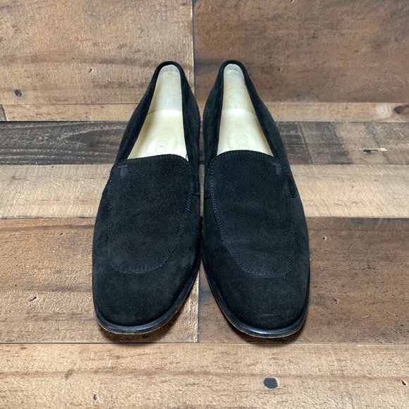 Tod's Black Suede Block Heel Loafers - Picture 2 of 7